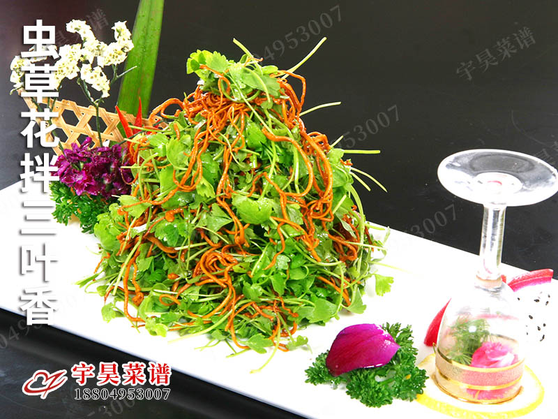 蟲草花拌三葉香
